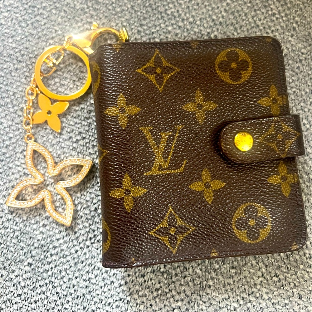 Authentic Louis Vuitton Monogram Compact Zip Bifold Wallet